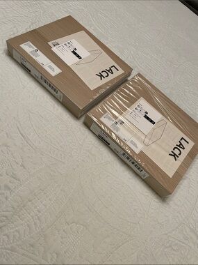 New IKEA LACK Floating Wall Shelves Set of 2 White Stained Oak Effect Natural